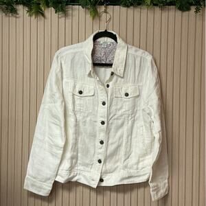 Sundance Meryl White Linen Jacket Women’s Size M